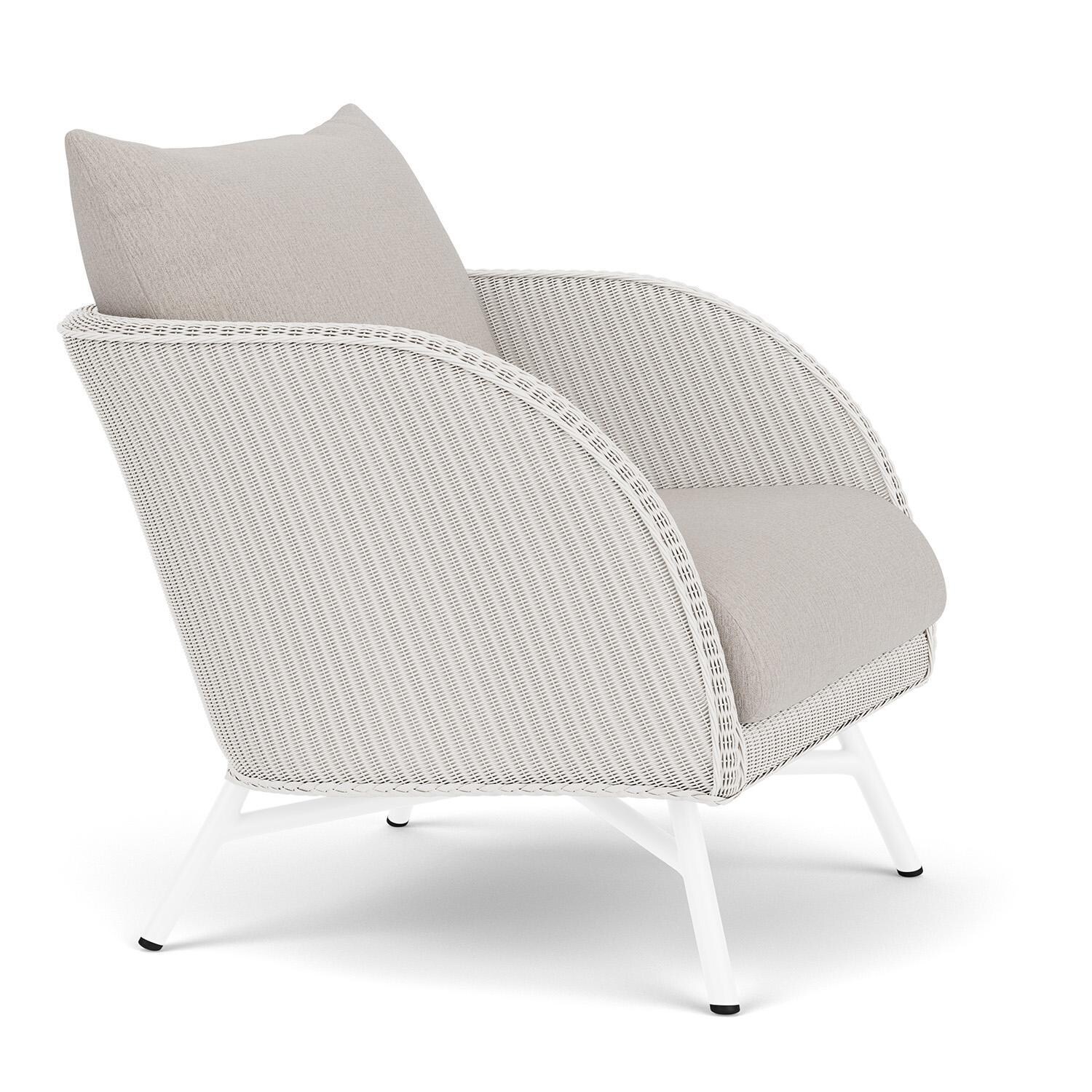 Lloyd Flanders Essence Lounge Chair W/Remy Cloud Fabric - White Finish - Angled thumbnail