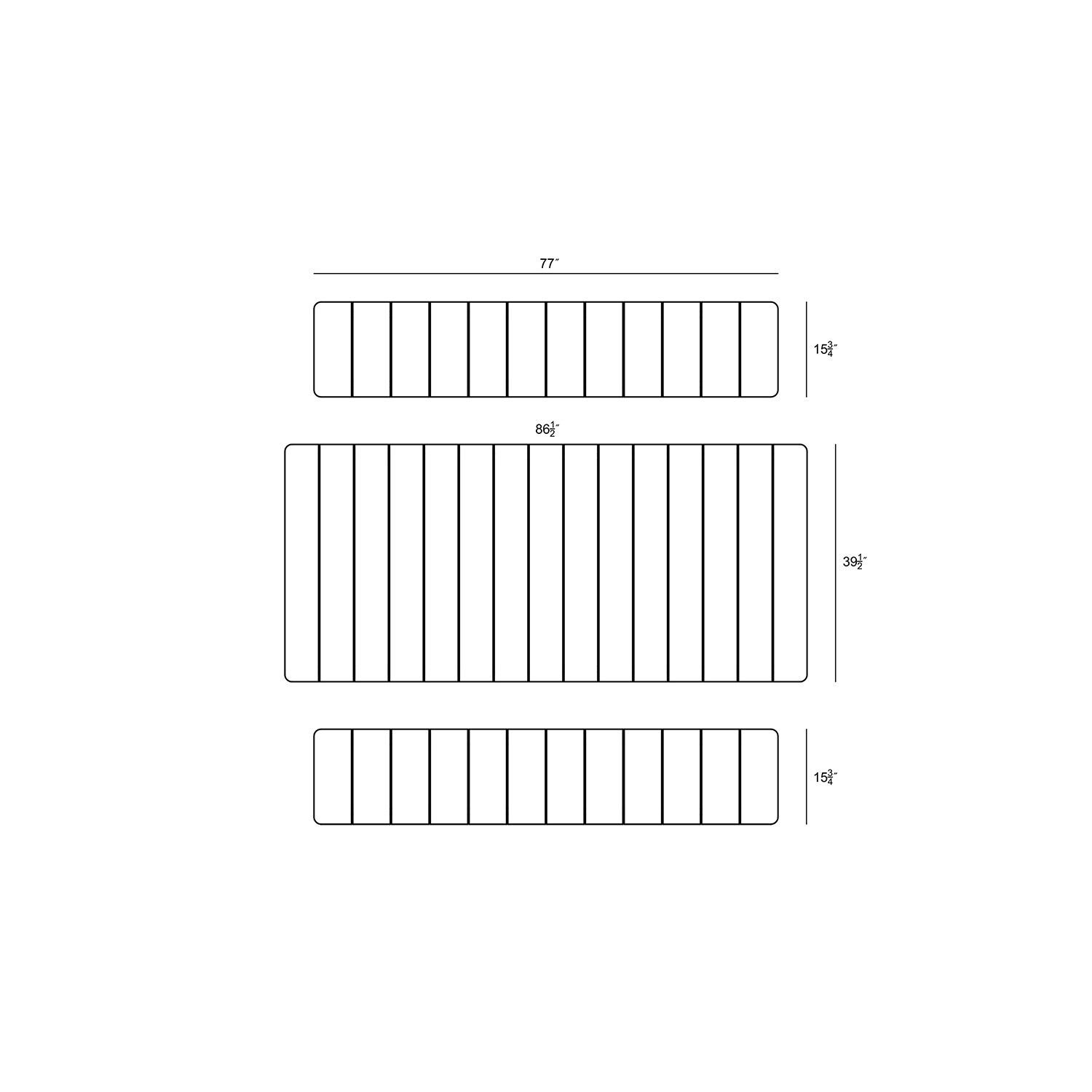 Wood Grove 6 Seat Reclaimed Teak Dining Set w/ Benches By Lakeview Outdoor - Top View - Dimensional thumbnail