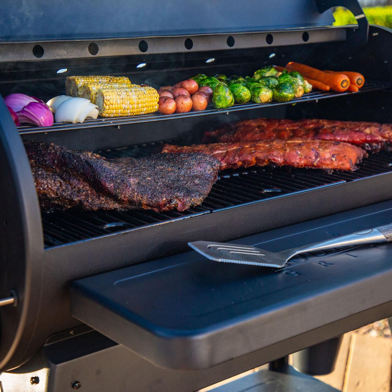 Louisiana Grills - 10640 - LG1200BL Black Label Series Pellet Grill - In use thumbnail