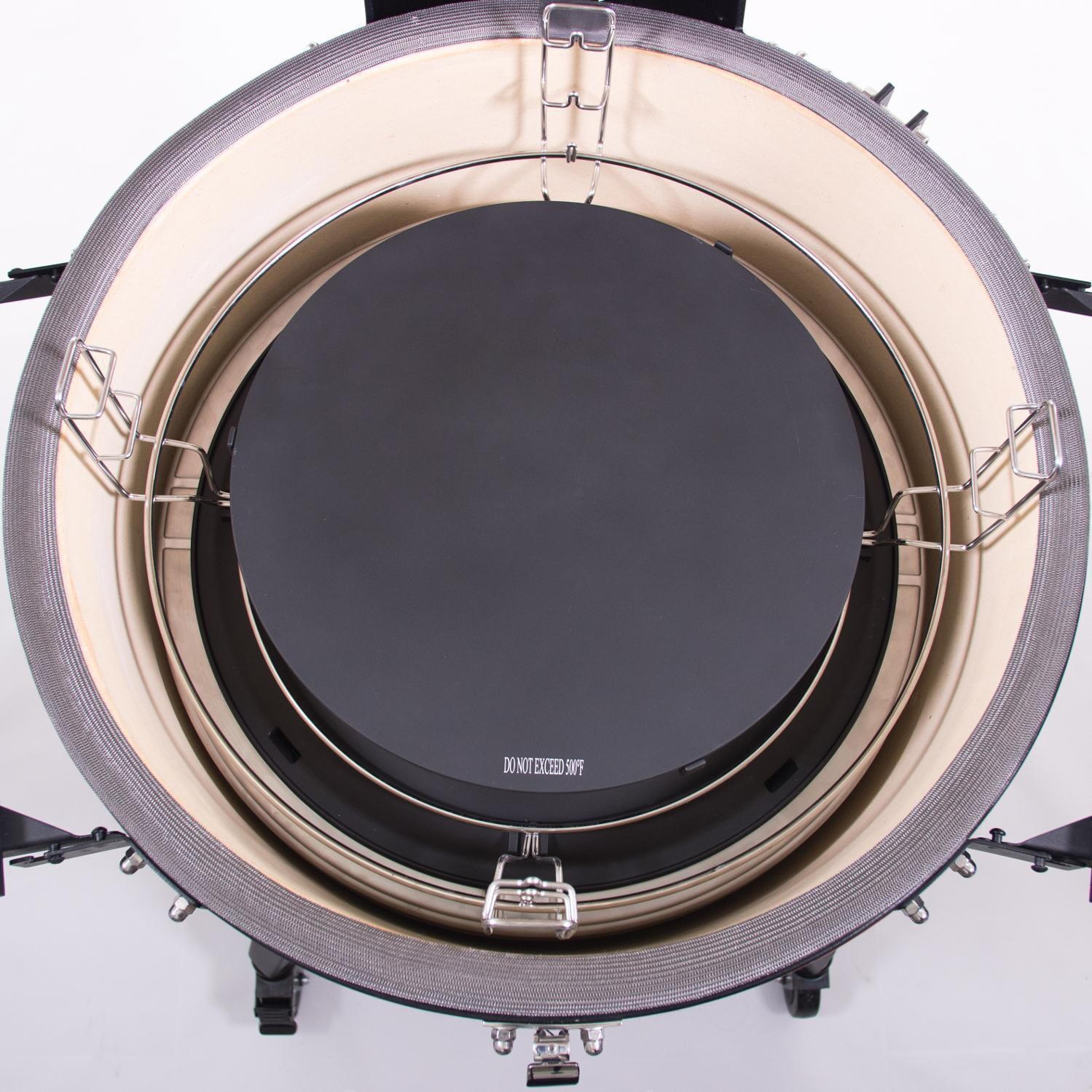 Kamado Joe Big Joe III 24-in Ceramic Kamado Grill Bundle - SloRoller Closed - White Background thumbnail