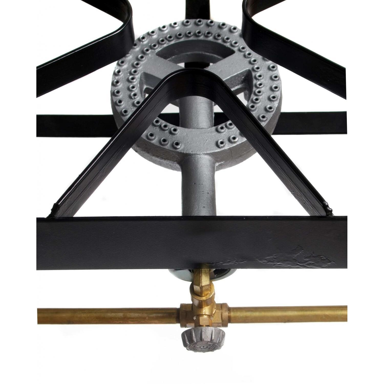 Cajun Cookware 3-Burner Propane Gas Stove With Shelves - Burner View thumbnail