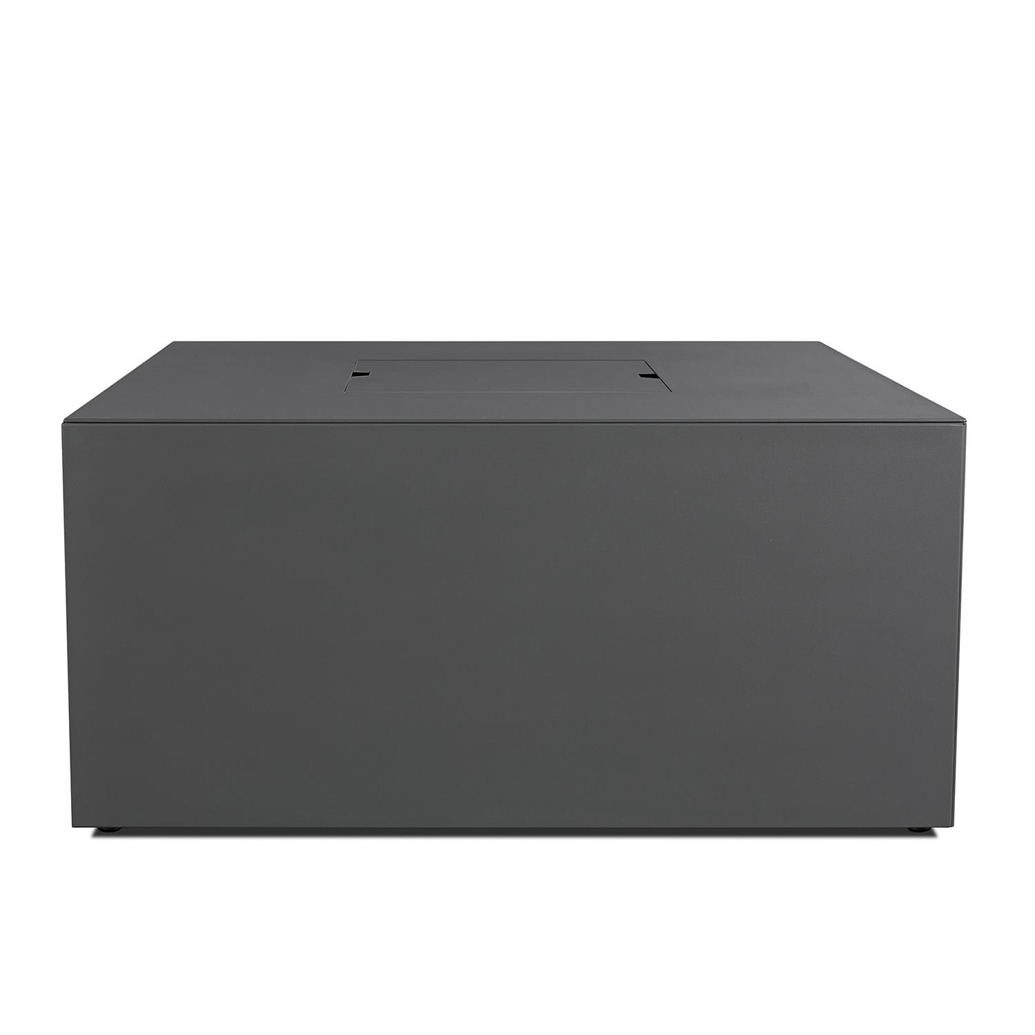 Lakeview Outdoor Designs SC2040LP-SLTE Lakeview Outdoor Designs Covewood 42-inch Square Propane Fire Table - Slate - Side View with Lid thumbnail