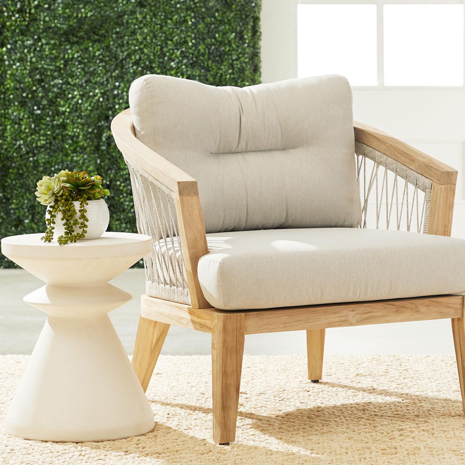 Lakeview Pawn Ivory Concrete Accent Table - Lifestyle thumbnail