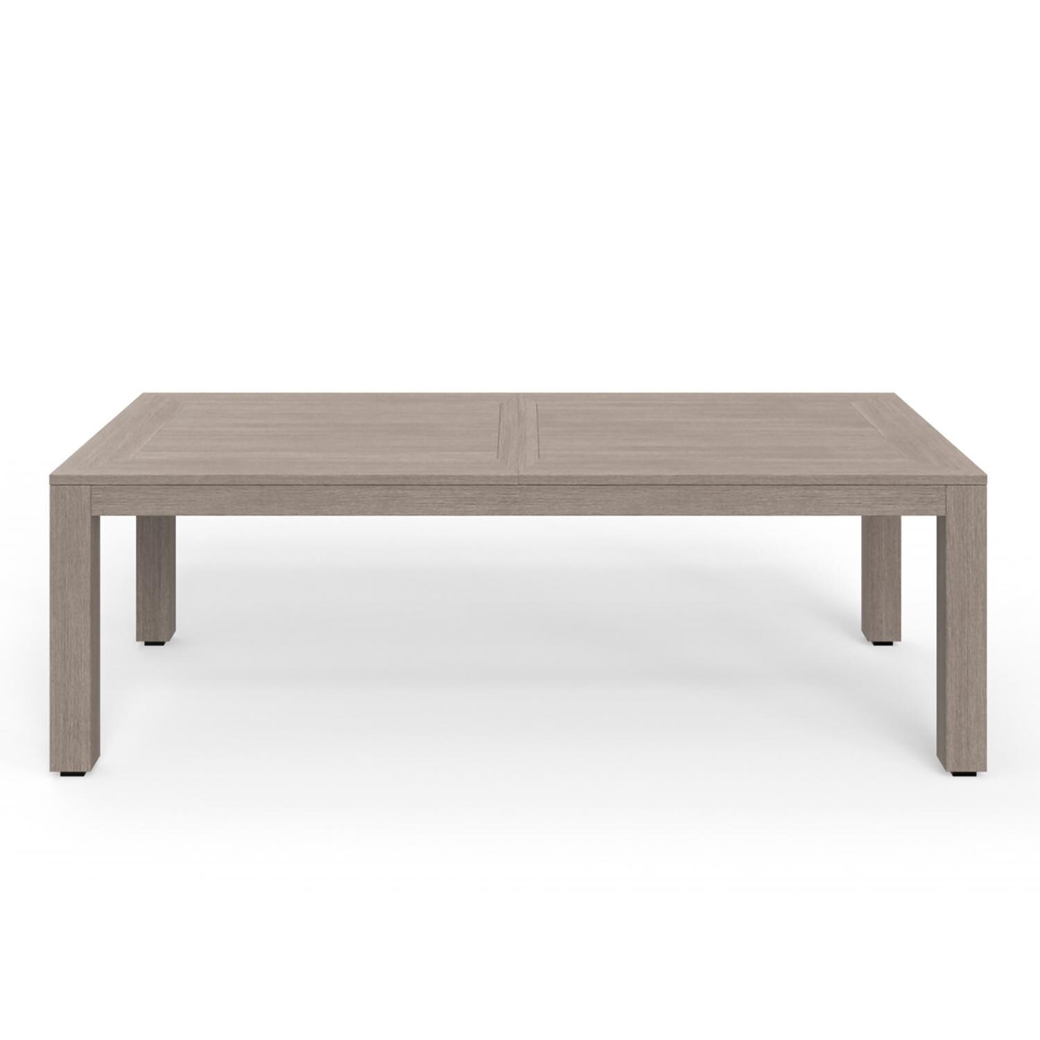 Laguna 90-120 Inch Driftwood Aluminum Extension Dining Table by Sunset West - White Background thumbnail