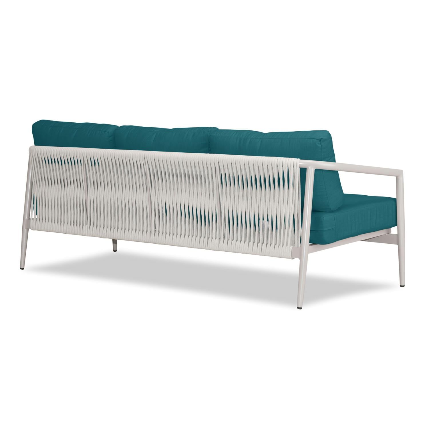 Lakeview Midnight Cove 3 Person Aluminum Sofa in Urban Stone/Carrera/Spectrum Peacock - Back Right - White Background thumbnail
