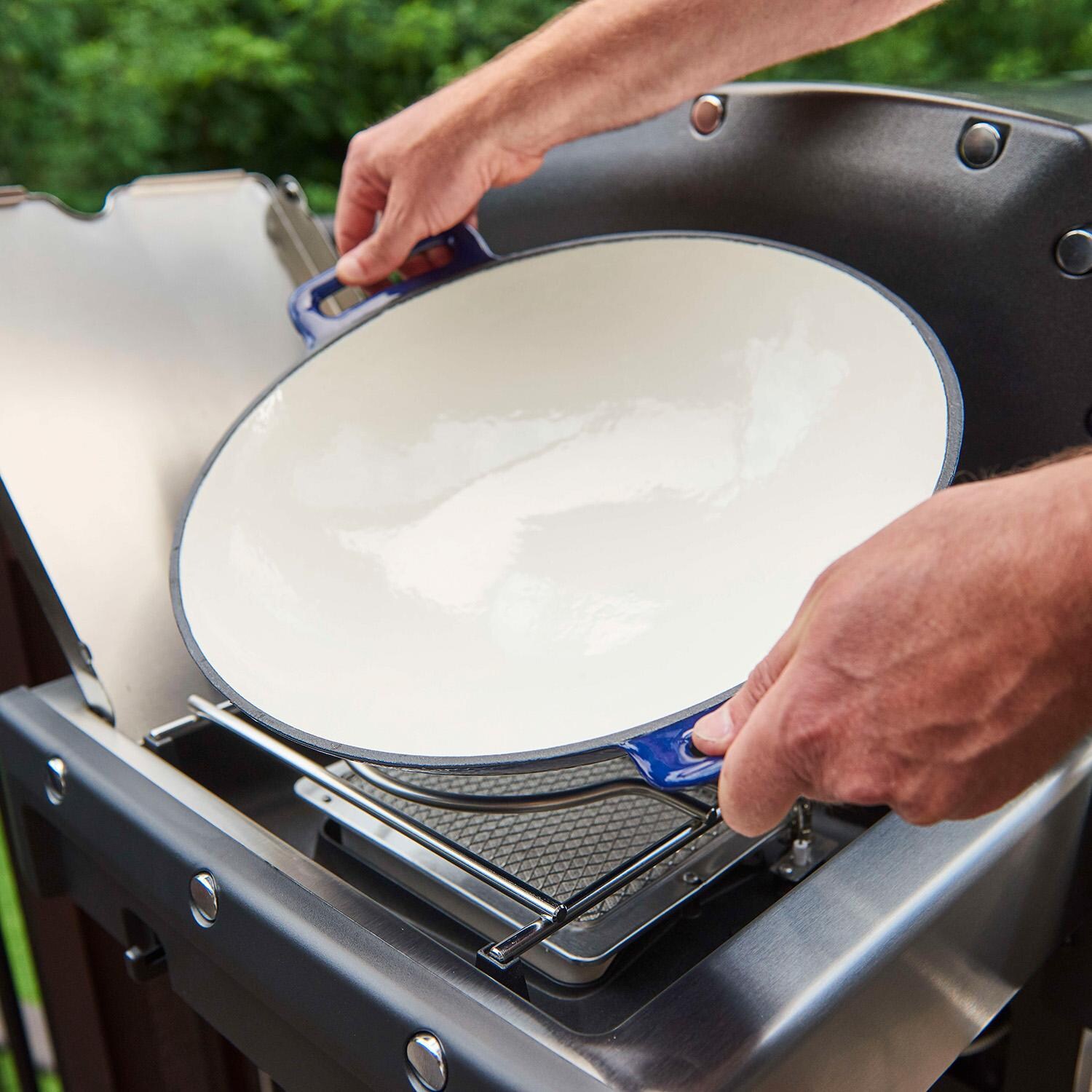 Broil King Side Burner Wok Ring - Stainless Steel - 69719 - Adding Wok (Not Included) - Lifestyle thumbnail