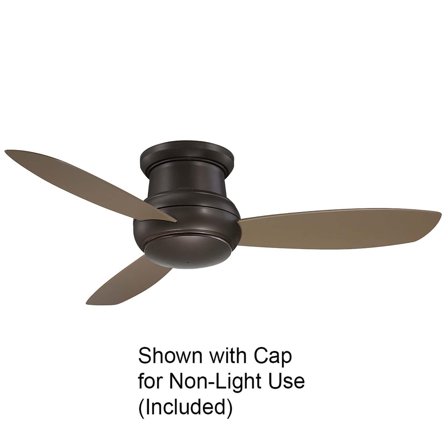 Minka-Aire F474L-ORB Concept II Wet 52-Inch 3-Concave Blade LED Ceiling Fan in Oil Rubbed Bronze Finish w/ Taupe Blades & Pietra Glass - With Cap On thumbnail