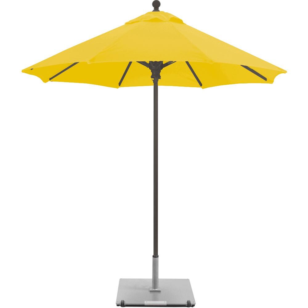 Galtech 7 5 Ft Commercial Octagonal Aluminum Patio Market Umbrella W Push Lift Antique Bronze Frame W Sunbrella Canvas Sunflower Yellow Canopy Bbqguys