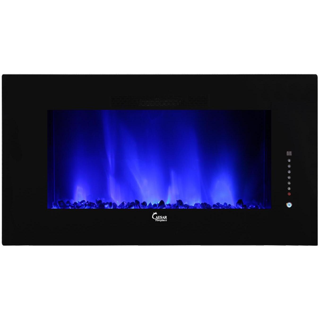Caesar Fireplace 50 Inch Wall Mount Freestanding Electric Fireplace Black Chfp 50a Bbqguys