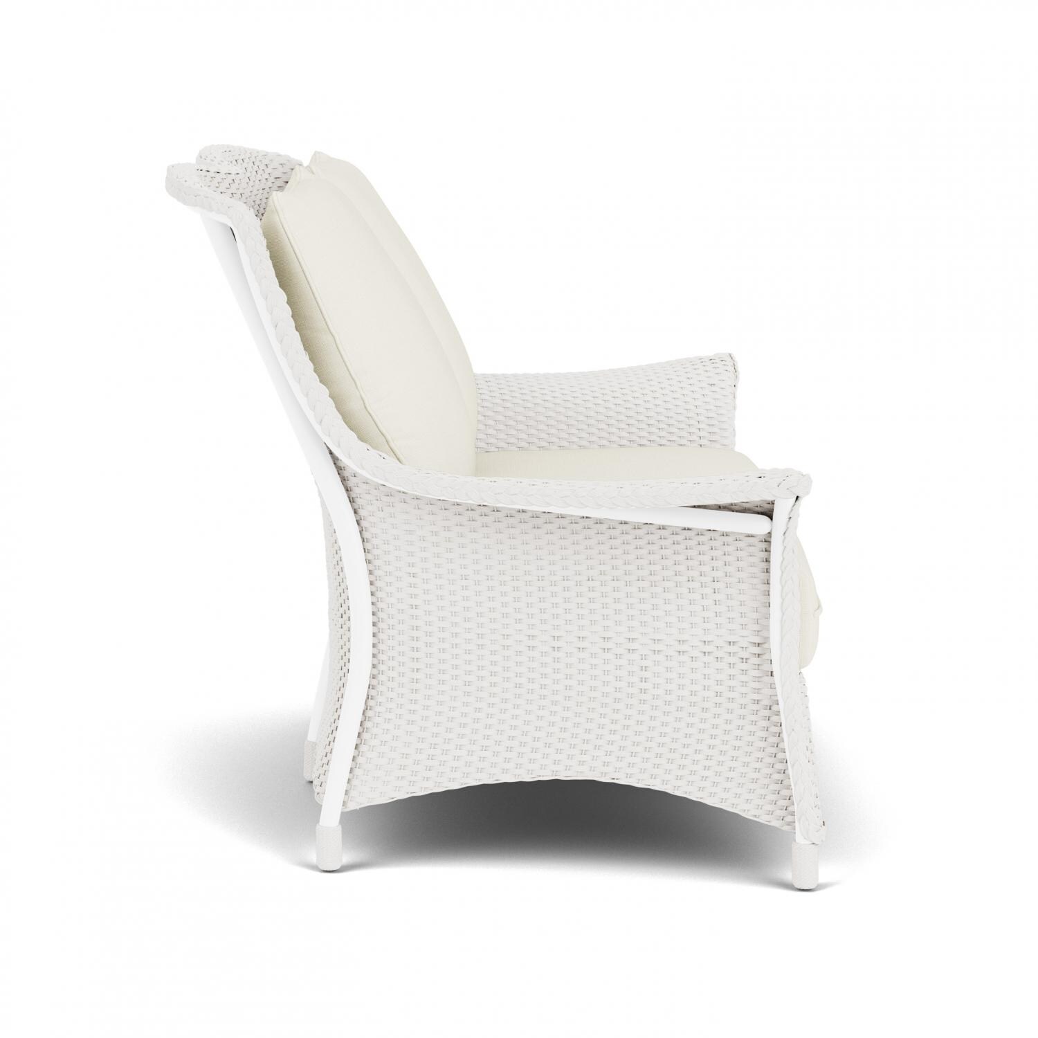 Lloyd Flanders Mandalay Loveseat in White Finish with Sailcloth Salt fabric - Side thumbnail