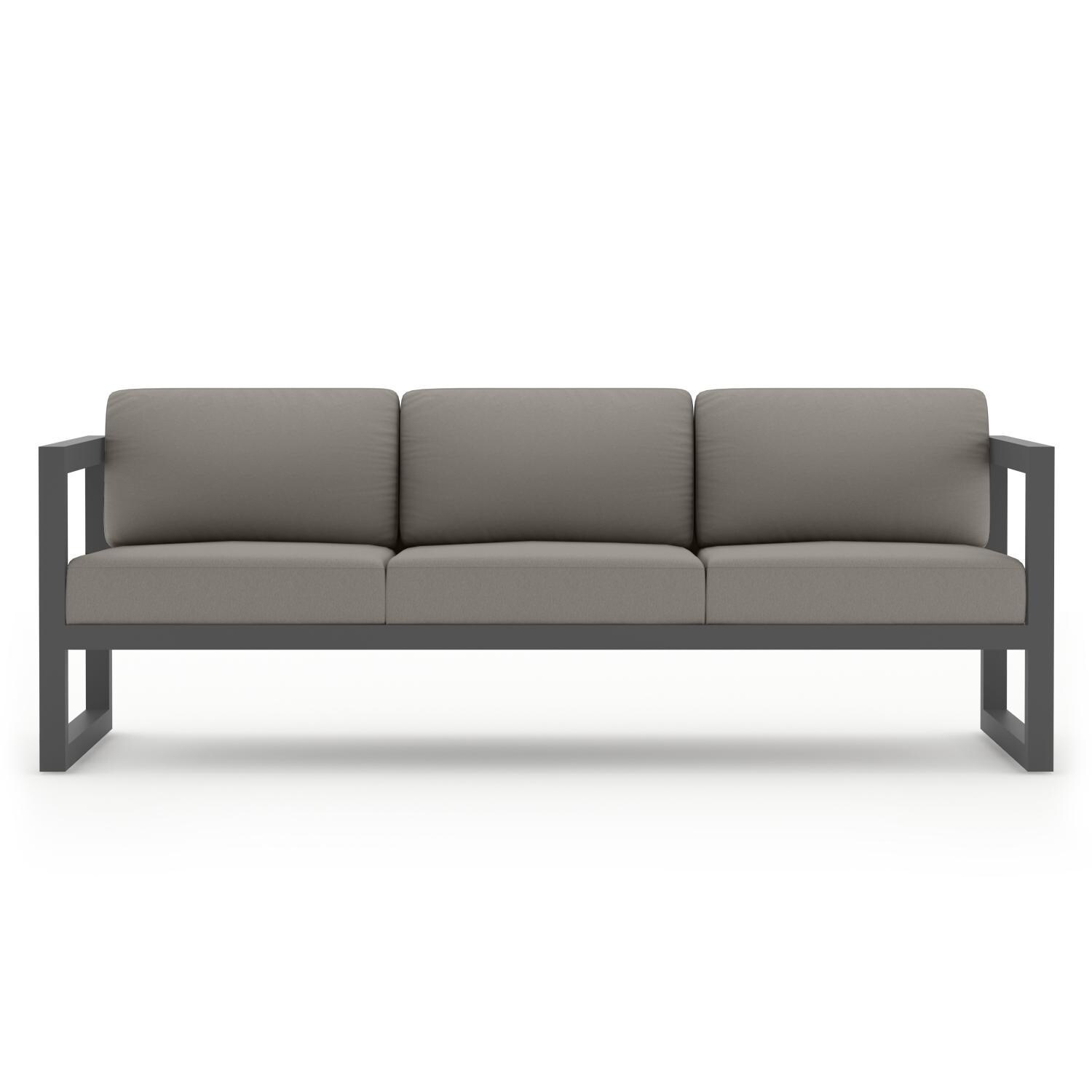 Misty Cove 3 Piece Seating Set in Slate w/Coffee Table & Canvas Charcoal Cushions by Lakeview - Sofa - White Background thumbnail