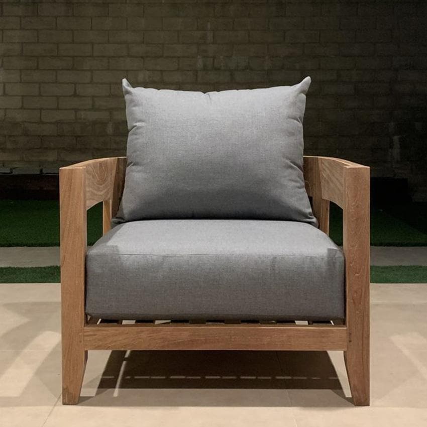 Avondale 6 Pc Teak Seating Set in Cast Slate by Lakeview Outdoor Designs - Chair - Lifestyle thumbnail