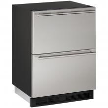U-Line 1000 Series 24-Inch 5.4 Cu. Ft. Built-In Refrigerator Drawers - Stainless Steel - U-1224DWRS-00B image