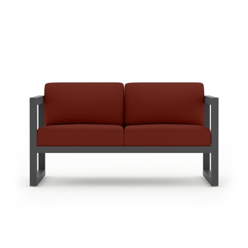 Misty Cove 3 Piece Seating Set in Slate w/Sofa & Canvas Henna Cushions by Lakeview - Loveseat - White Background thumbnail