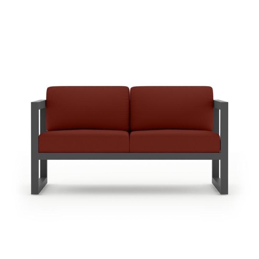 Misty Cove 3 Piece Seating Set in Slate w/Sofa & Canvas Henna Cushions by Lakeview - Loveseat - White Background thumbnail