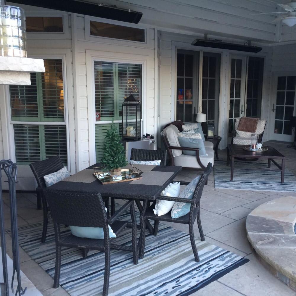 RADtec E Series 83 1/2-Inch 3200W Electric WiFi Smart Controlled Infrared Patio Heater - 240V - E32RW - Wall Mounted - Lifestyle thumbnail