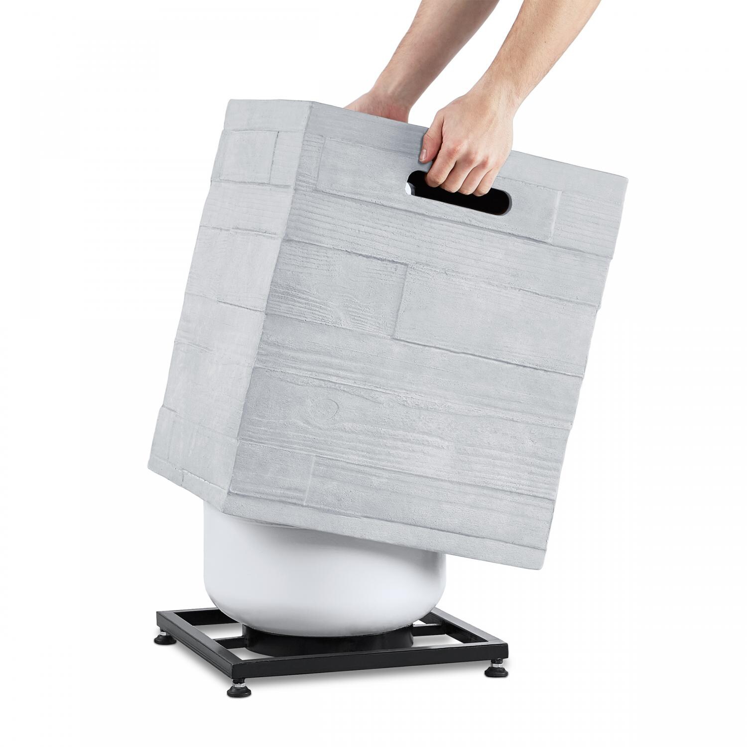 Real Flame Board Form Faux Wood Propane Tank Cover - Gray - Demo thumbnail