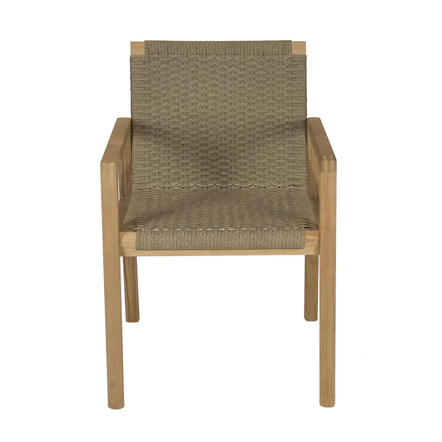 Admiral Rope Dining Chair in Brown Sand by Royal Teak Collection