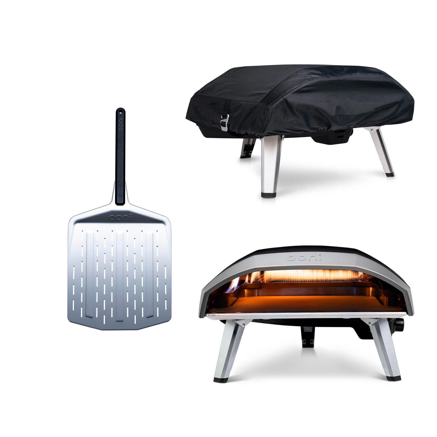 Ooni Koda 16 Natural Gas Portable Outdoor Pizza Oven w/ Cover & Pizza Peel Bundle