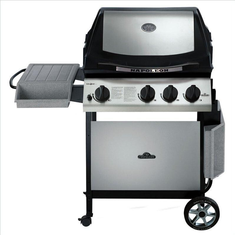 Napoleon Ultra Chef U405 Propane Gas Grill On Cart Folding Shelf thumbnail