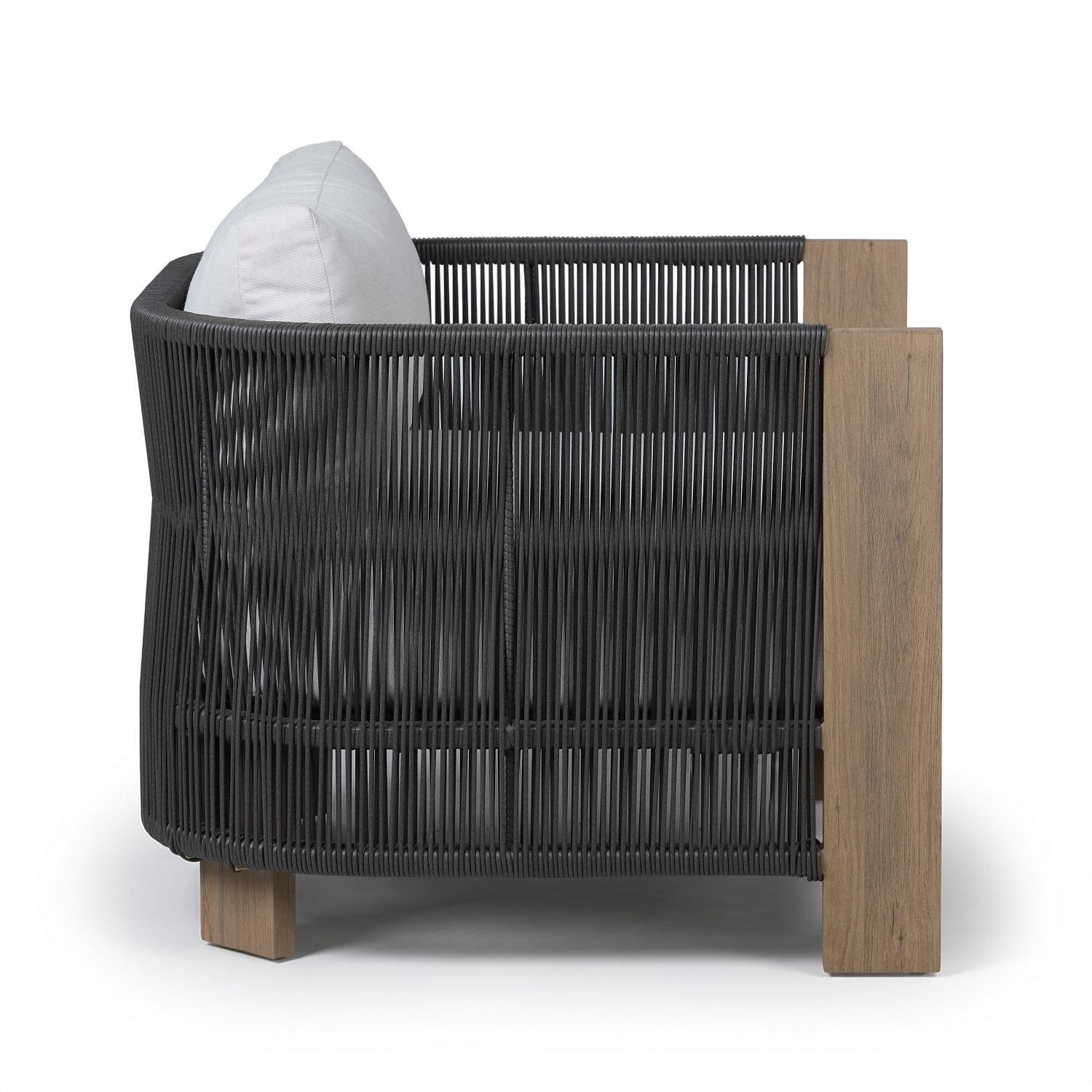 Heritage Aluminum Club Chair in Beechwood by Lakeview Outdoor Designs - Side View - White Background thumbnail