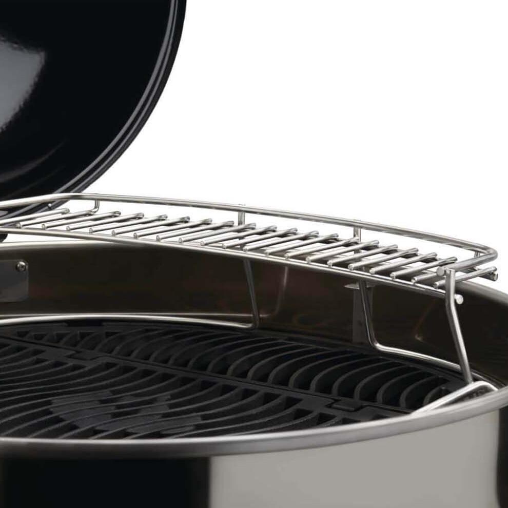 Napoleon 71022 Warming Rack for Charcoal Kettle Grills - Installed - White Background thumbnail