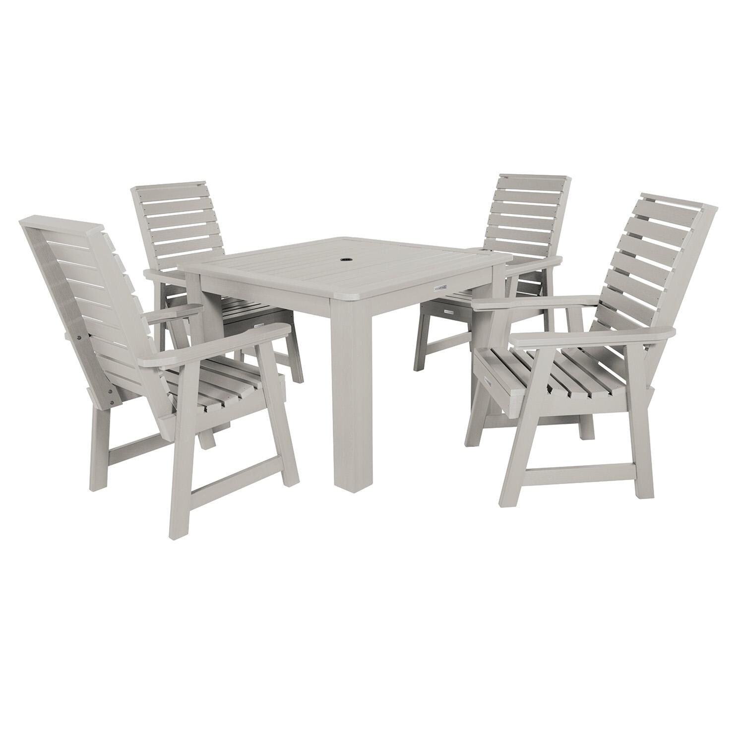 Elm Pointe 5 Pc Square Dining Set in Harbor Gray By Lakeview Outdoor Designs - White Background thumbnail