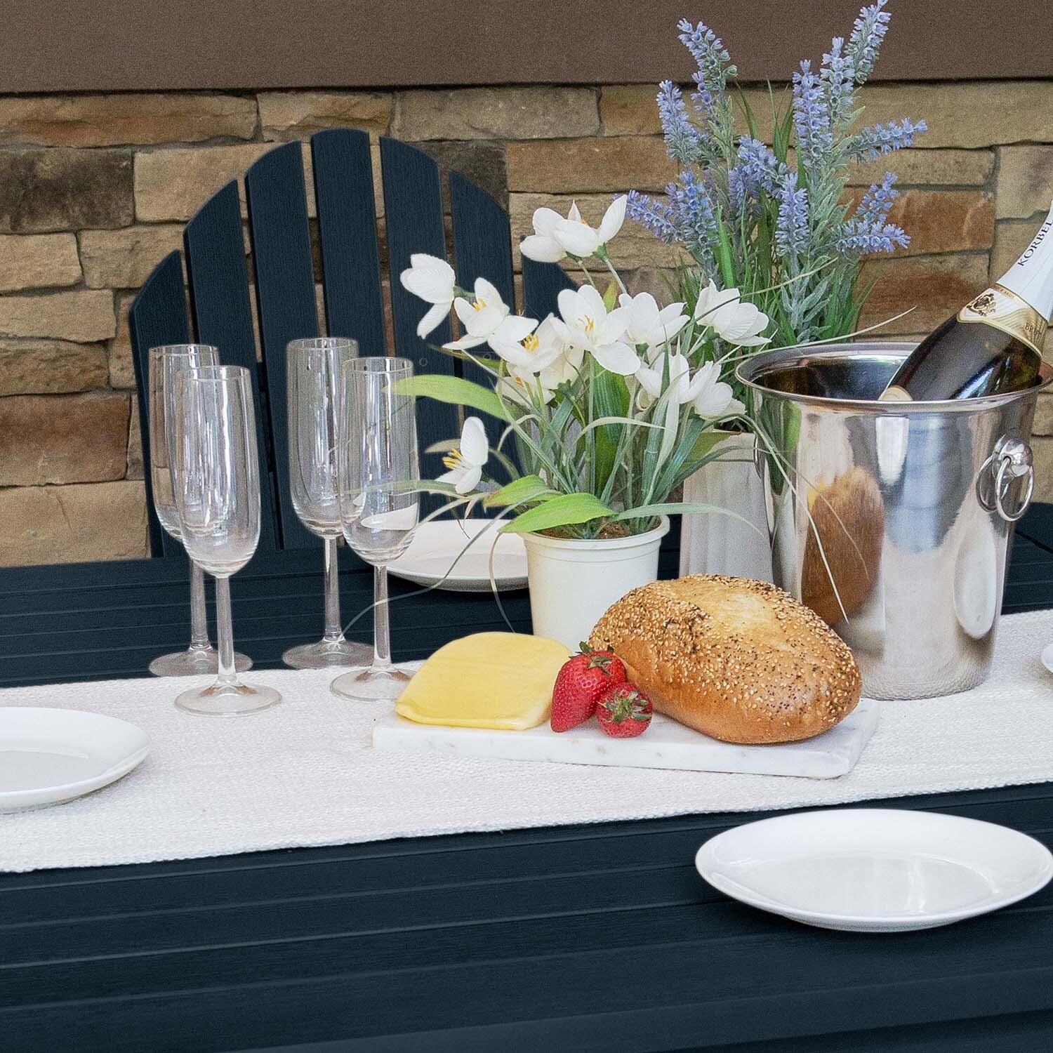 Dream Bay 5 Pc Square Counter-Height Dining Set in Federal Blue by Lakeview Outdoor Designs - Close Up - Detail thumbnail