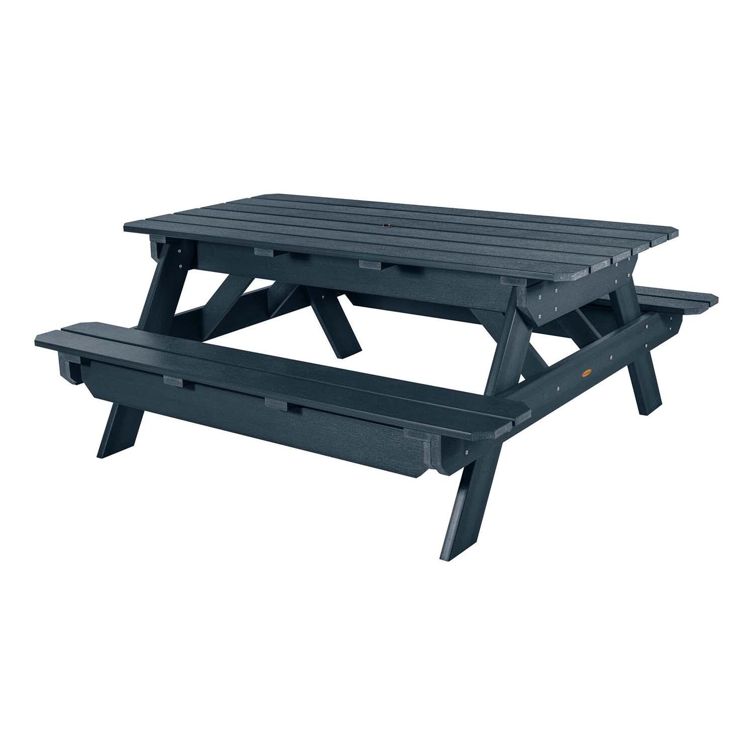 Lookwood 71 Inch Federal Blue Polyresin Picnic Table By Lakeview Outdoor Designs - White Background thumbnail