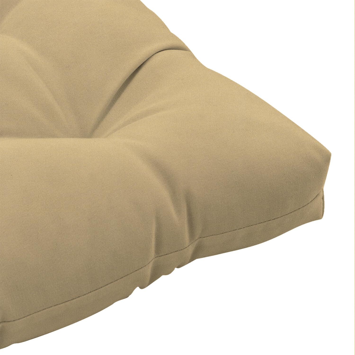 Sunbrella Canvas Wheat Medium Outdoor Replacement Seat Cushion By UltimatePatio.com - Corner Detail thumbnail