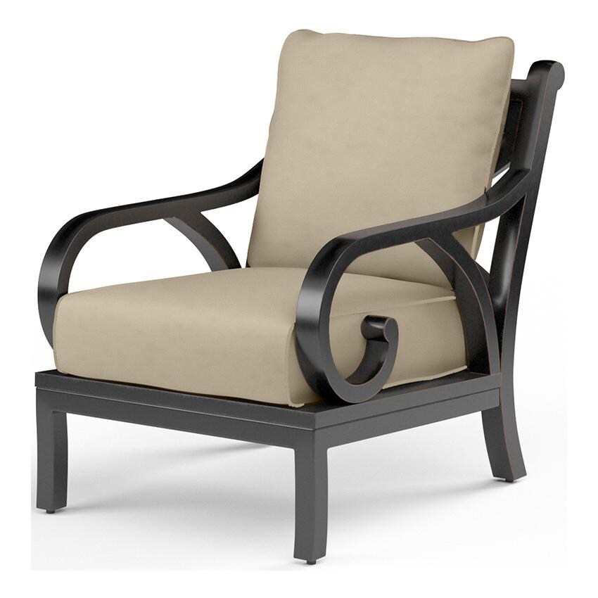 Monterey Aluminum Club Chair in Copper/Linen Stone w/ Selt Welt by Sunset West