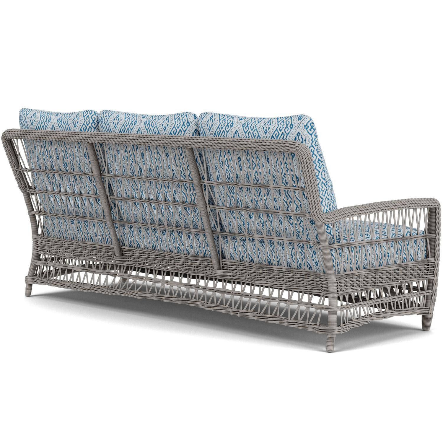 Lloyd Flanders Mackinac Sofa in Putty Finish with Aman Capri Fabric - Rear Right thumbnail