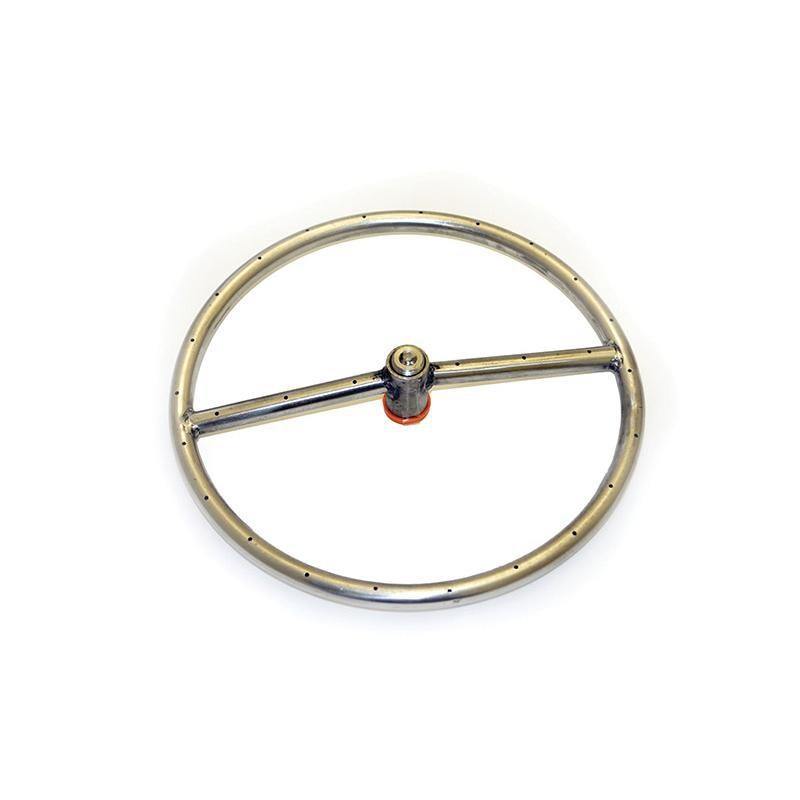 HPC 12-Inch Round Stainless Steel Single-Ring Natural Gas Fire Pit Ring Burner Only