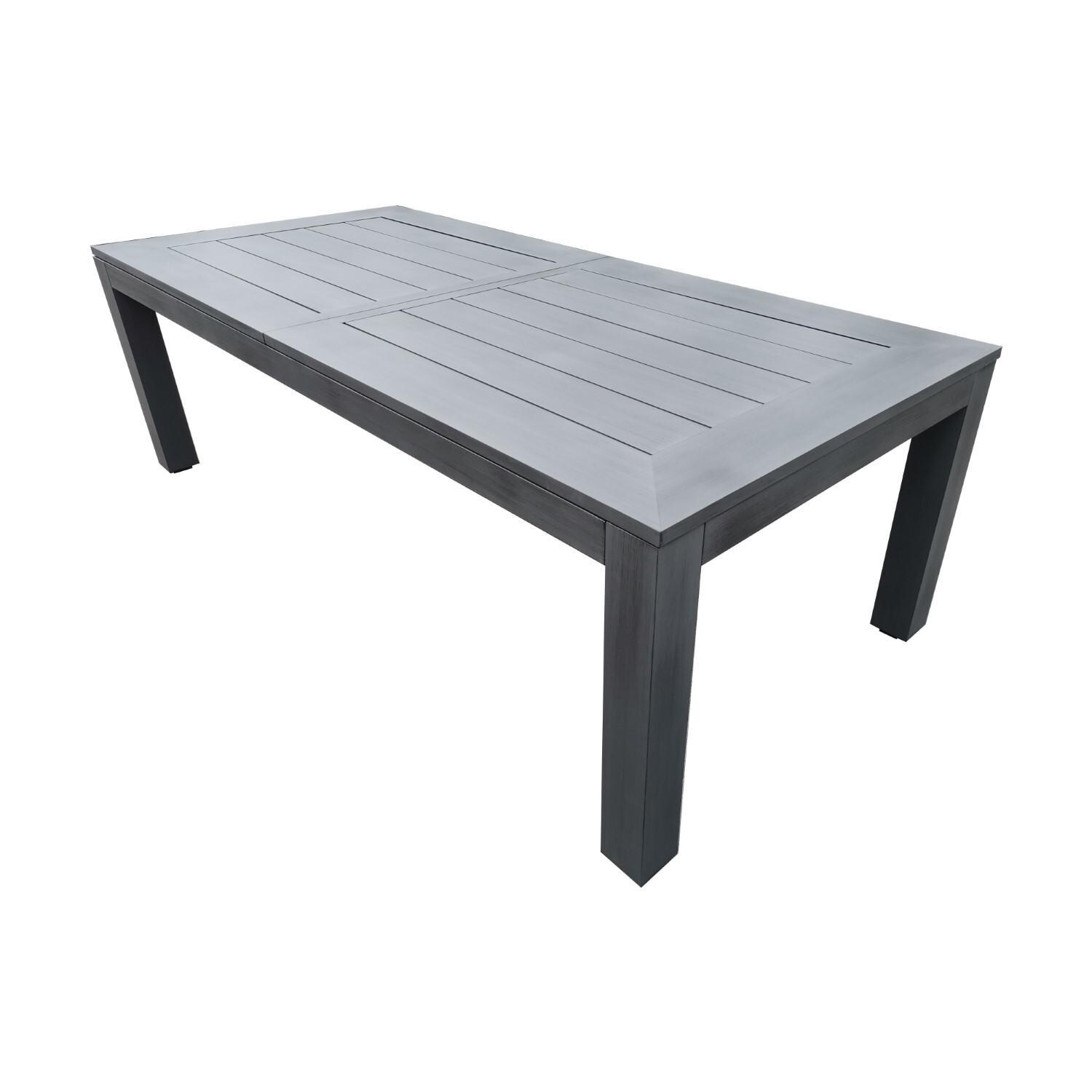 Redondo 90-120 Inch Slate Aluminum Extension Dining Table by Sunset West - White Background thumbnail