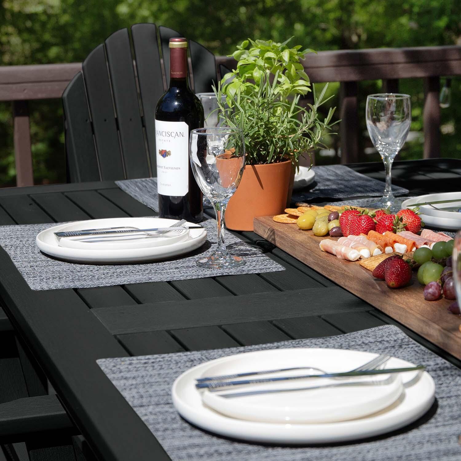 Dream Bay 7 Pc Rectangular Dining Set in Black By Lakeview Outdoor Designs - Detail thumbnail