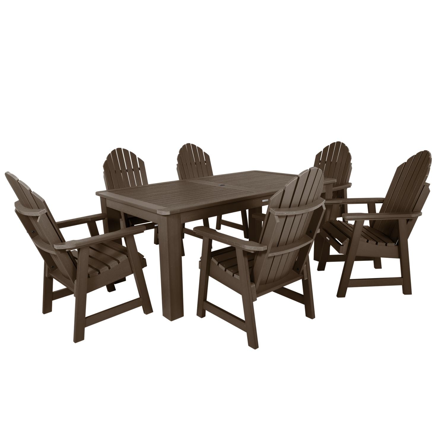 Dream Bay 7 Pc Rectangular Dining Set in Weathered Acorn By Lakeview Outdoor Designs - White Background thumbnail