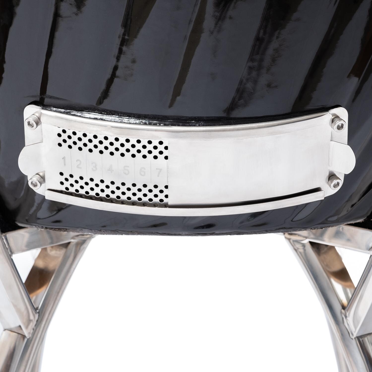 Victory - BBQ-VCT-K-24B - 21-Inch Kamado Grill & Smoker - 304-Grade Stainless Steel Bottom Vent With Numbered Settings thumbnail