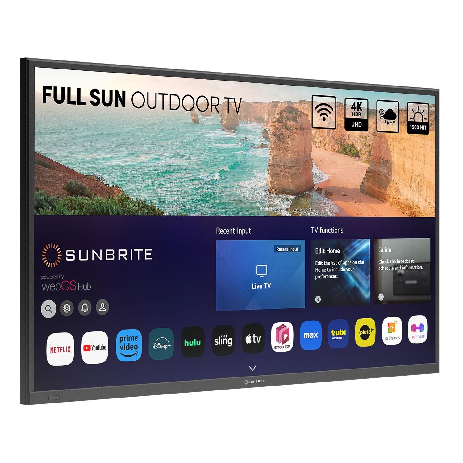SunBriteTV SB-FS-55-BL Solis Series 55-in Full Sun 4K UHD HDR Outdoor TV - Right View - White Background thumbnail