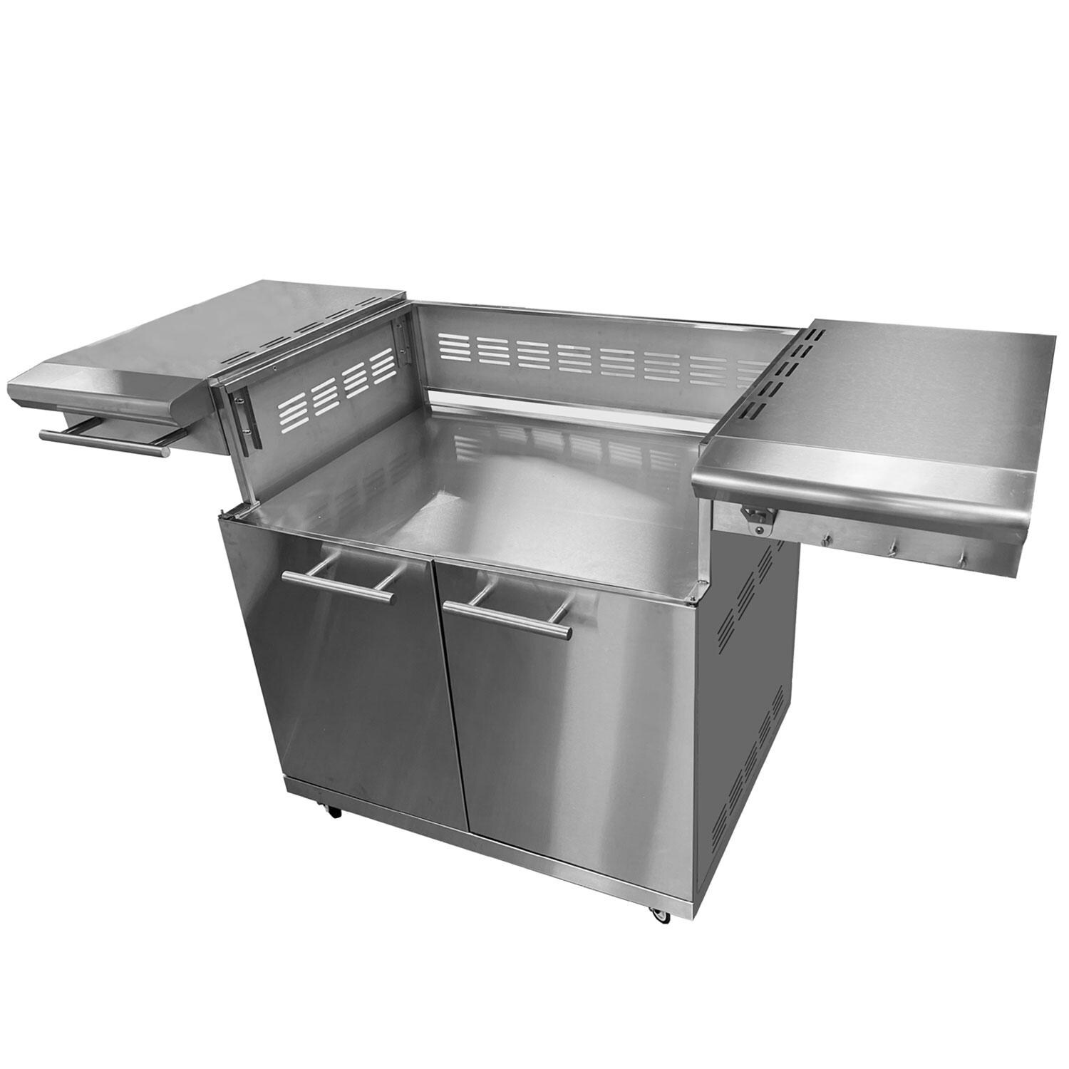 XO Appliance XOG32CARTXLT Performance XLT Stainless Steel 32-in Grill Cart - White Background thumbnail