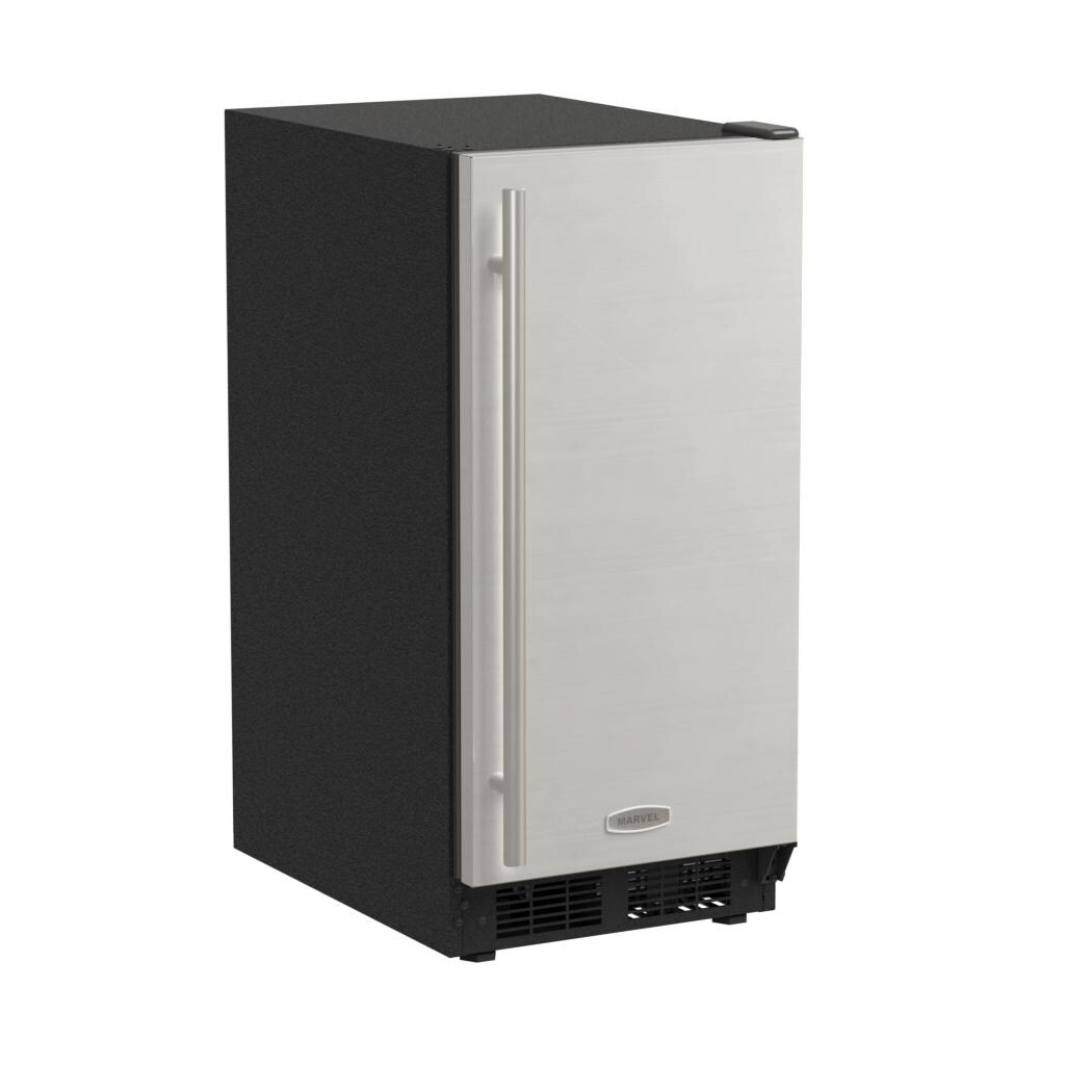 Marvel 25 Lb. 15-Inch Reversible Hinge Crescent Ice Machine - Stainless Steel - MA15CRS1XS