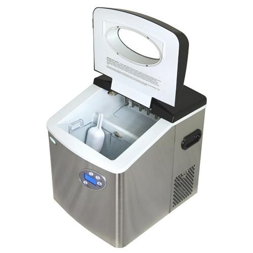 NewAir 50 Lb. Portable Ice Maker - Stainless Steel - AI-215SS - Lid Open thumbnail