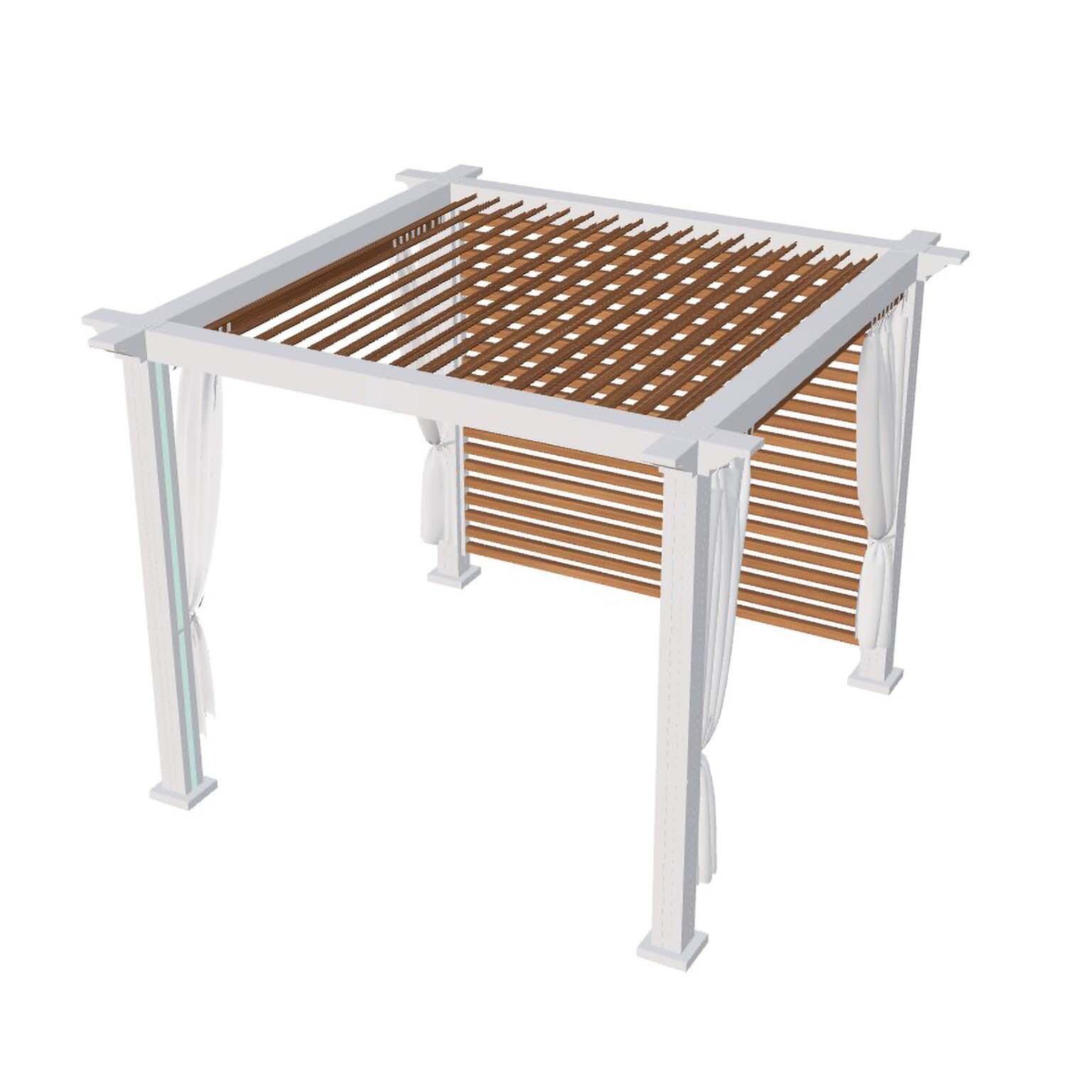 10 - x10 - Cabana in South Beach w/ Corbels & Teak Louvers by Lakeview Outdoor Designs - White Background thumbnail