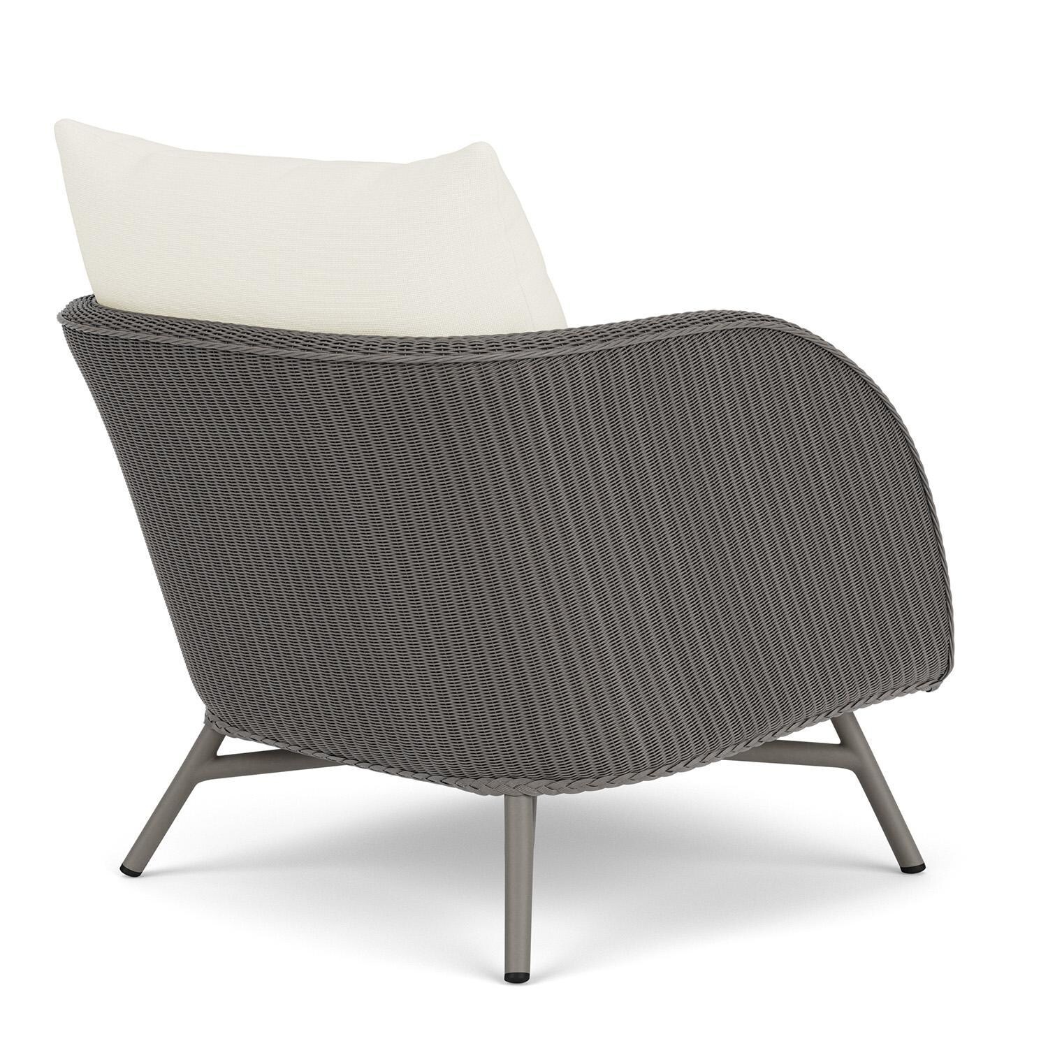 Lloyd Flanders Essence Lounge Chair W/Sailcloth Salt Fabric - Pewter Finish - Back Right thumbnail
