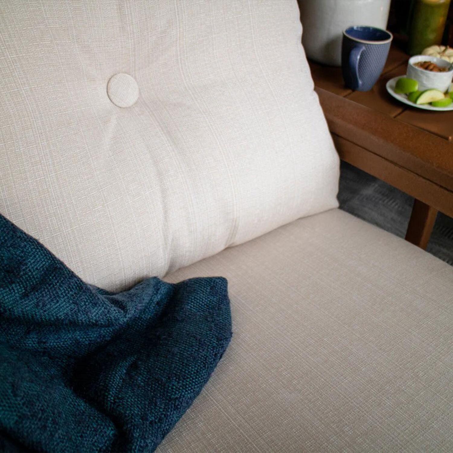 POLYWOOD Vineyard 3-Piece Deep Seating Rocker Set - Black / Grey Mist - Cushion - Shown in Dune Burlap finish - Lifestyle thumbnail