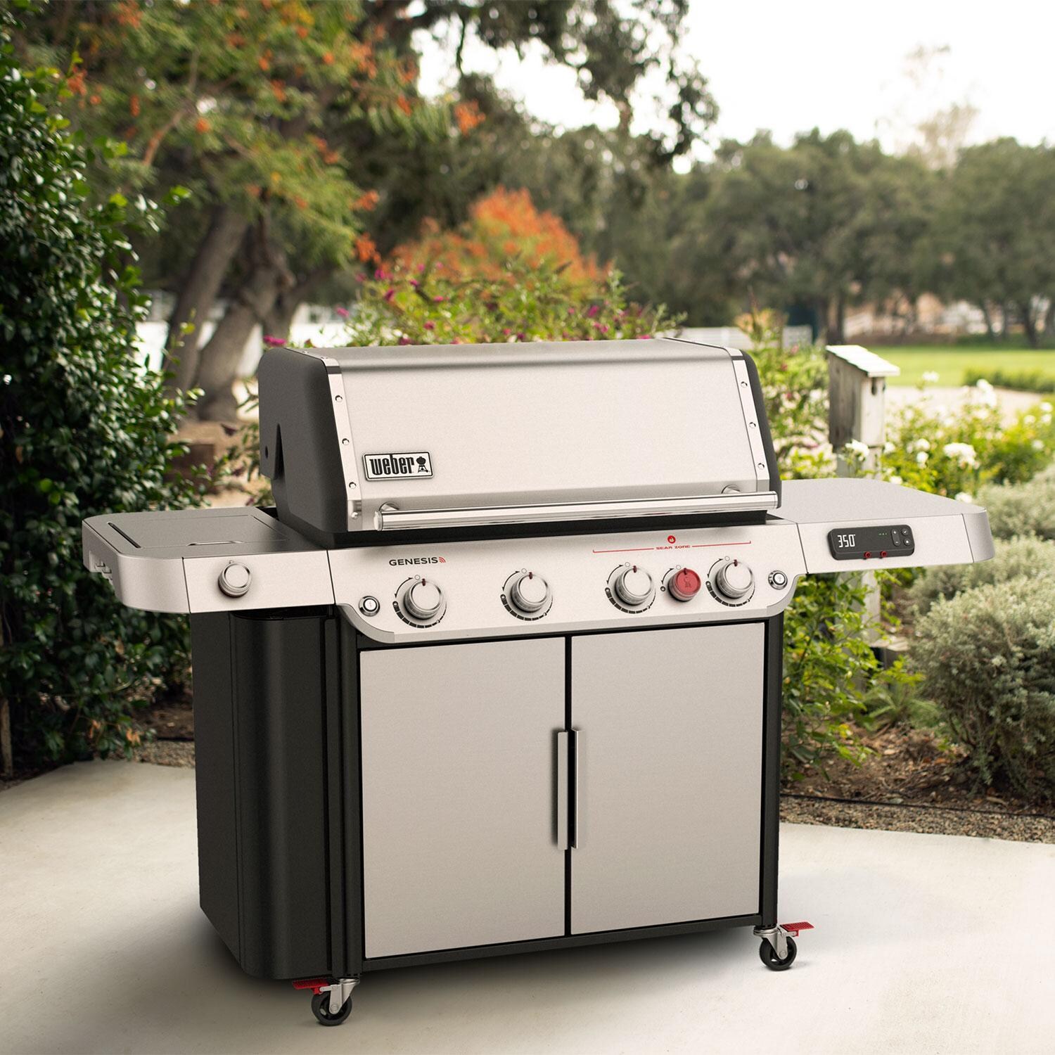 Weber GENESIS 36800001 SPX-435 Propane Gas Smart Grill with Sear Burner & Side Burner - Stainless Steel - Backyard - Lifestyle thumbnail