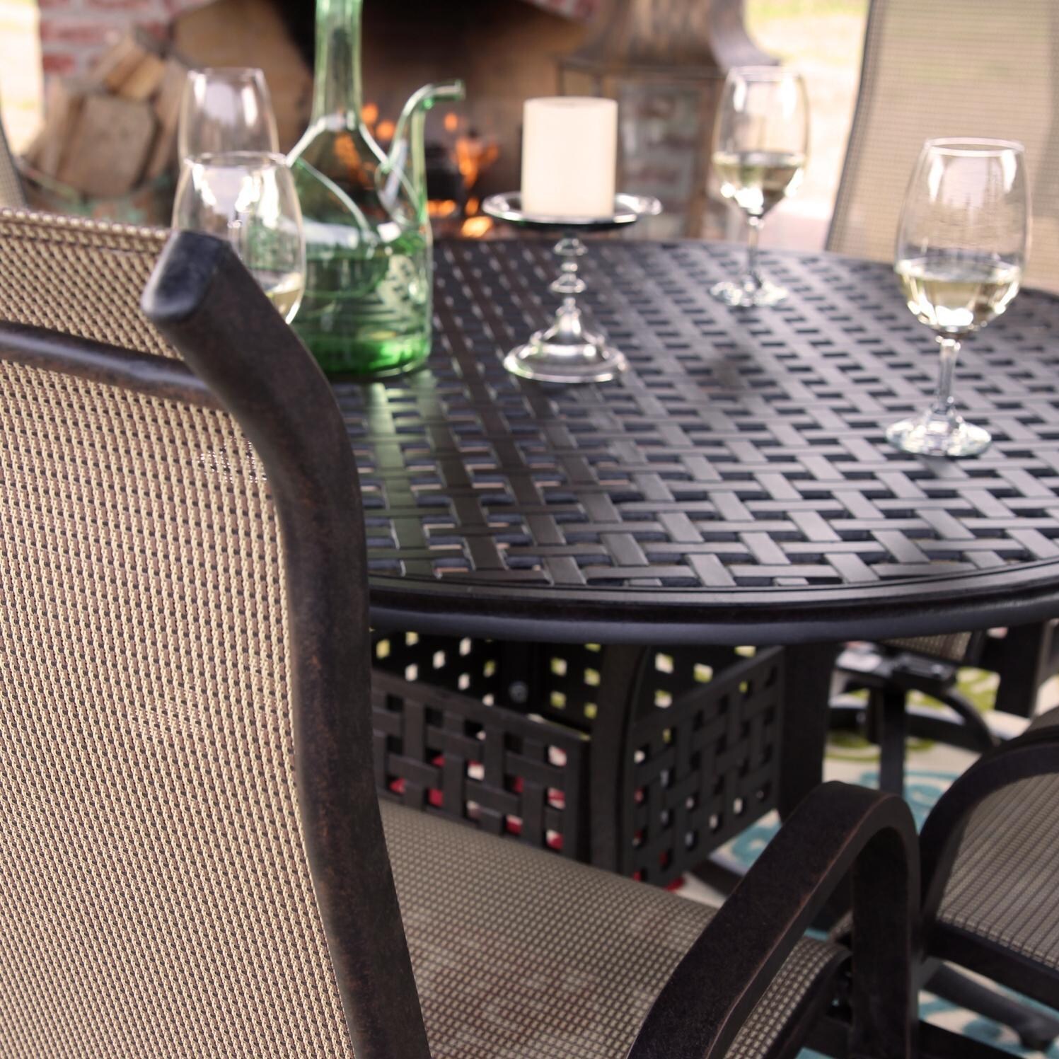 Madison Bay 7 Piece Sling Patio Dining Set With Swivel Rockers And Madison Bay 7 Piece Sling Patio Dining Set With Swivel Rockers And Oval Table By Lakeview Outdoor Designs Ultimate
