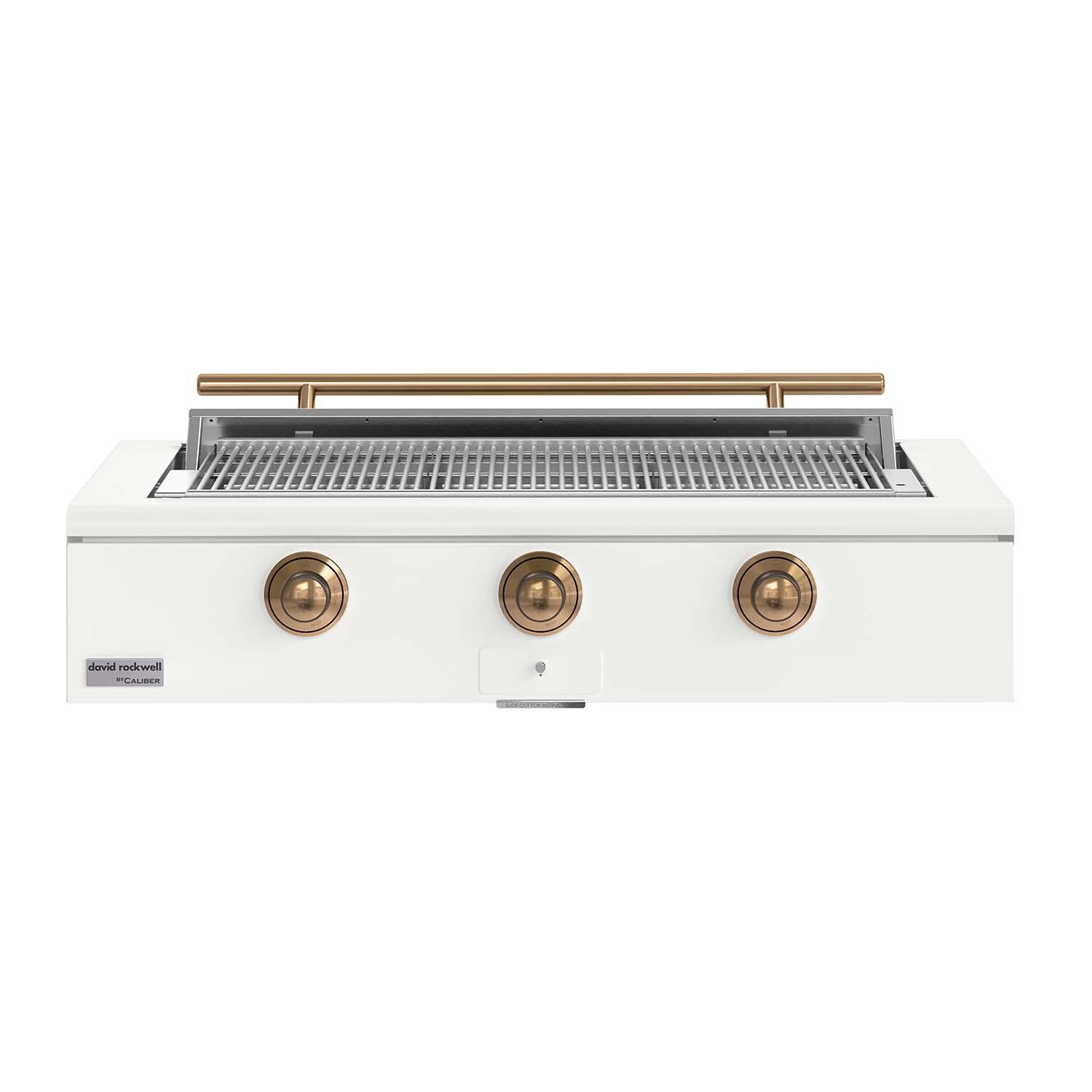 Caliber 48-in Natural Gas Built-In Rockwell Grill - Matte White w/ Gold Hardware - CRG-48BN00-A-030-H08