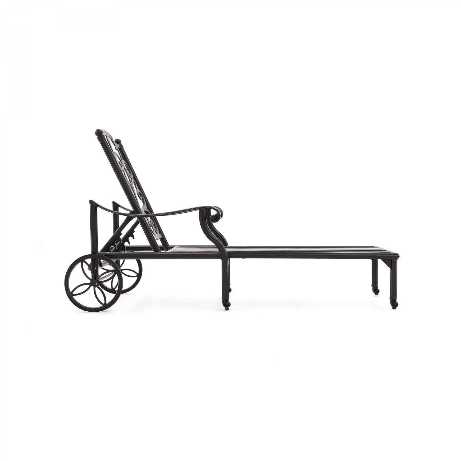 Evangeline Cast Aluminum Patio Chaise Lounge Frame Only - Position 1 thumbnail