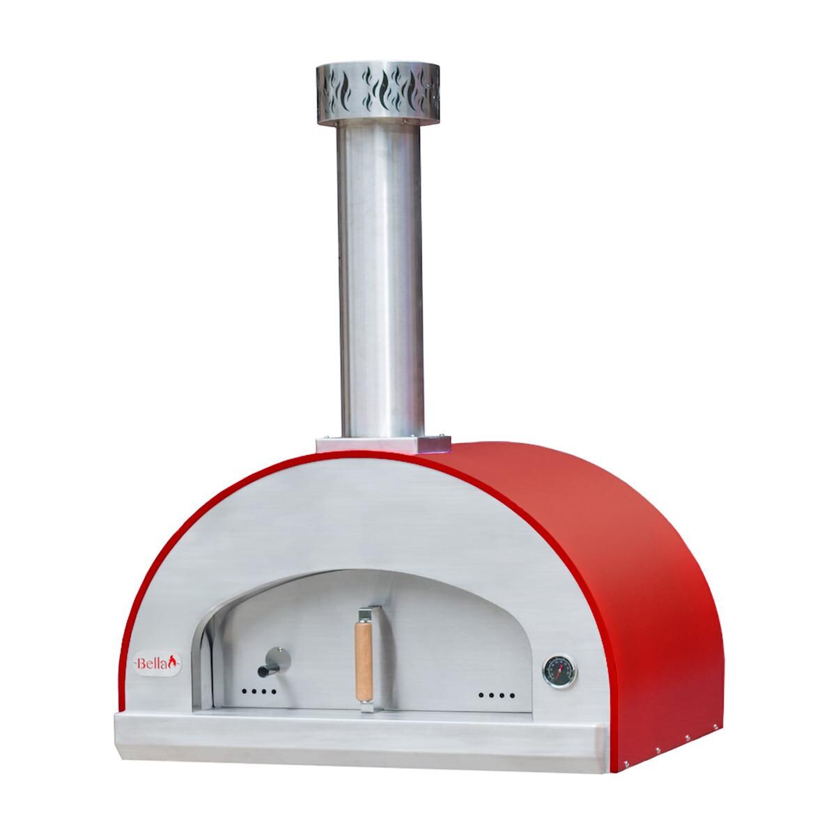 Bella Grande 32-Inch Outdoor Wood Fired Pizza Oven - Red - BEGD32R