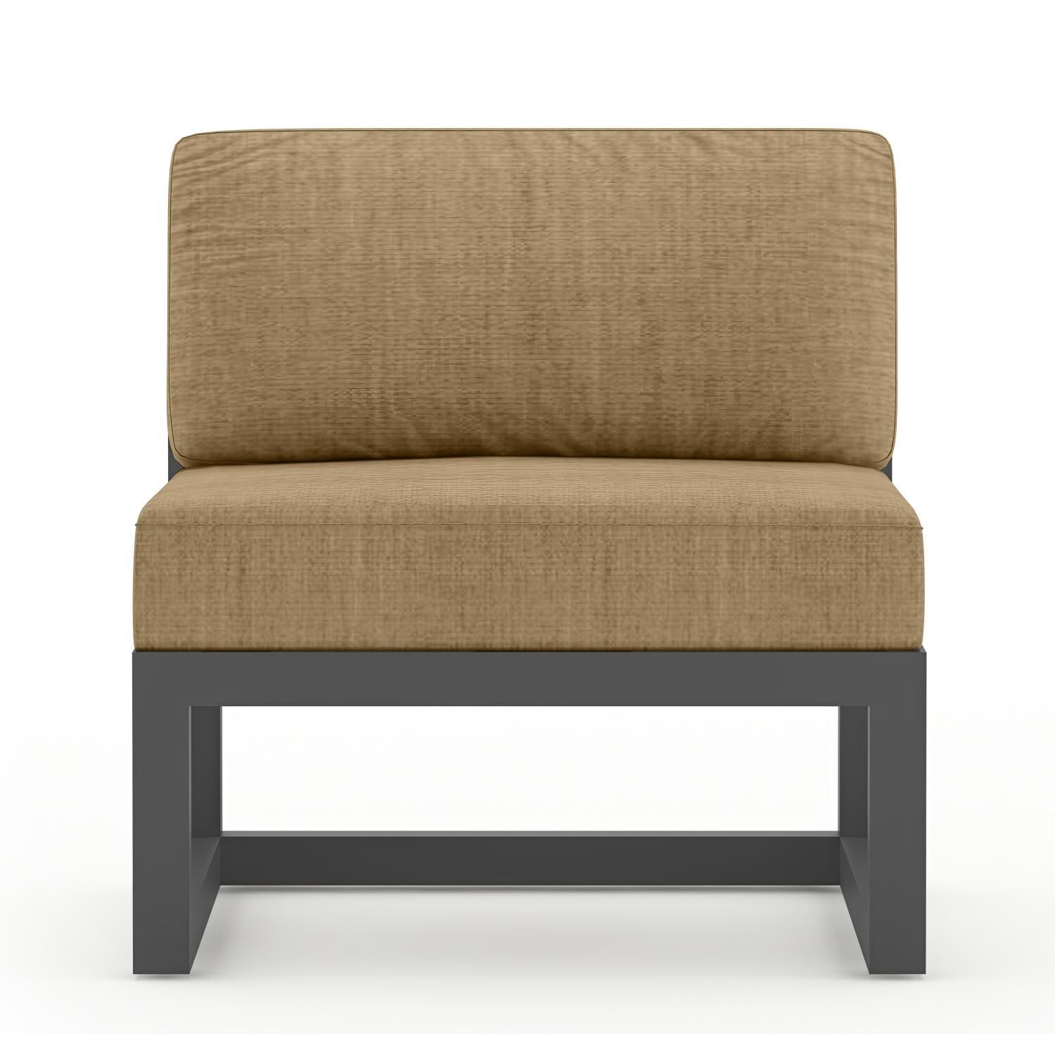 Misty Cove 5 Piece Sectional Set in Slate w/Portal Coffee Table & Heather Beige Cushions by Lakeview - Middle Club Chair - White Background thumbnail